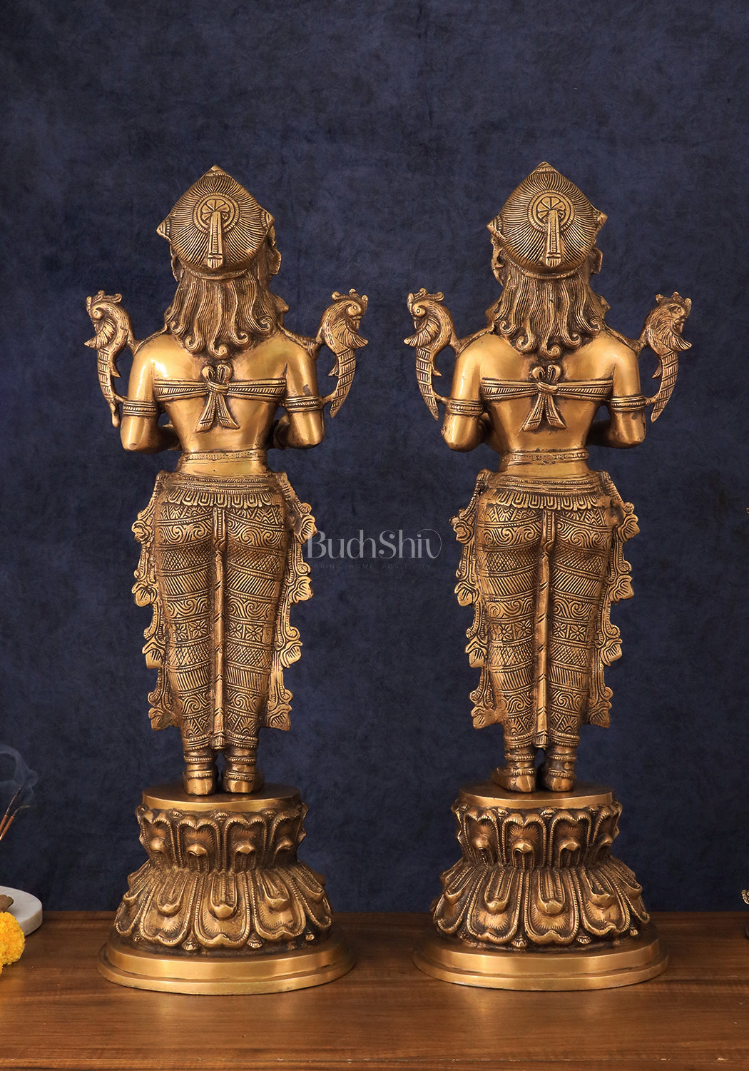 Elegant Brass Deep Lakshmi Welcome Statues – 25" Height