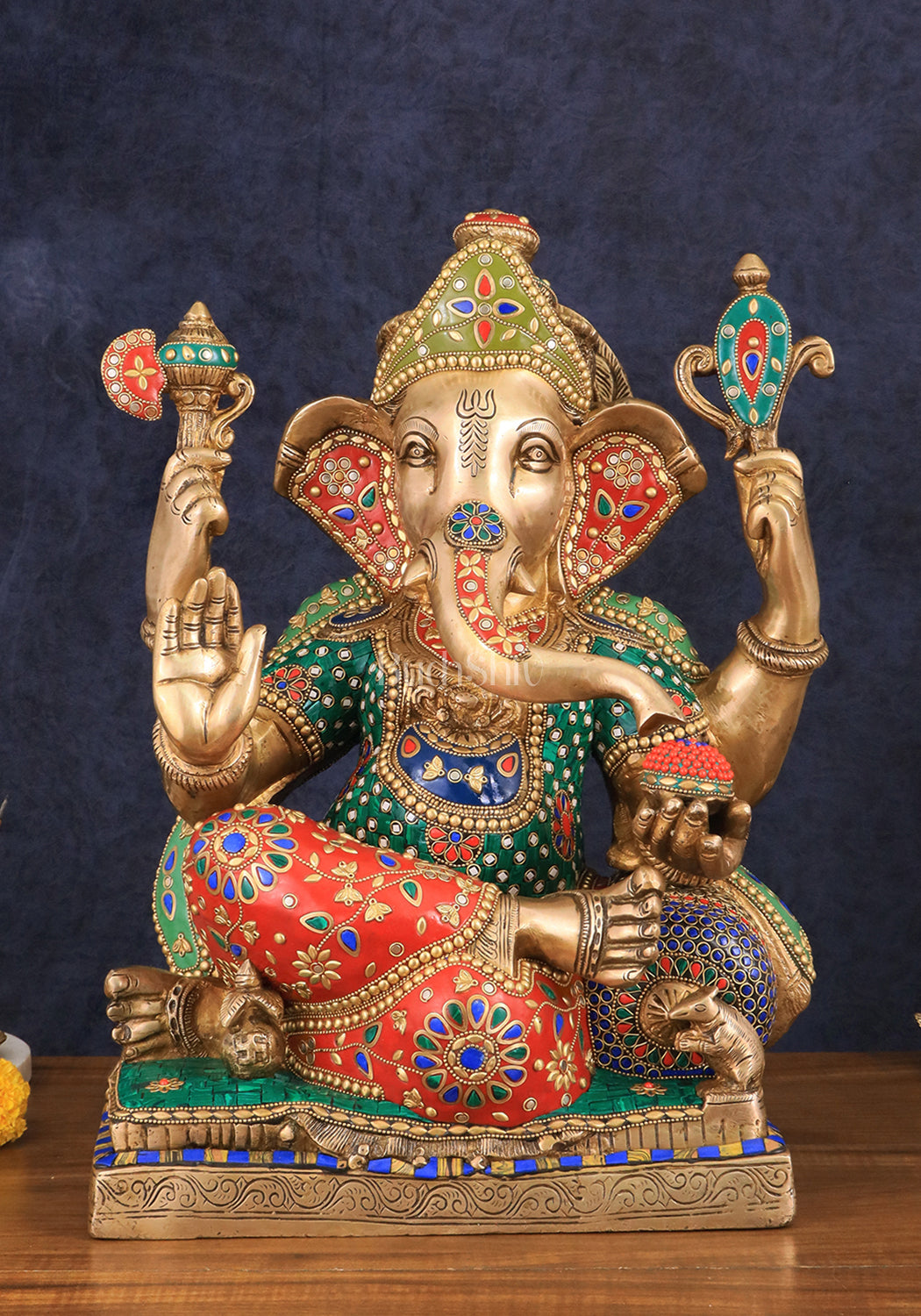 Brass Large Ganesha Statue - 18 Inch