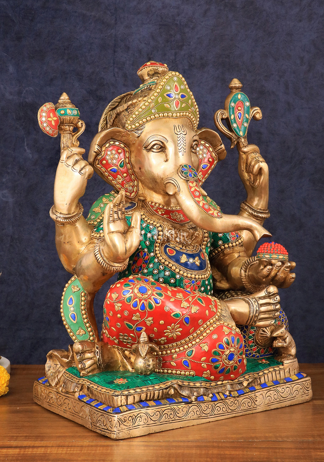 Brass Large Ganesha Statue - 18 Inch