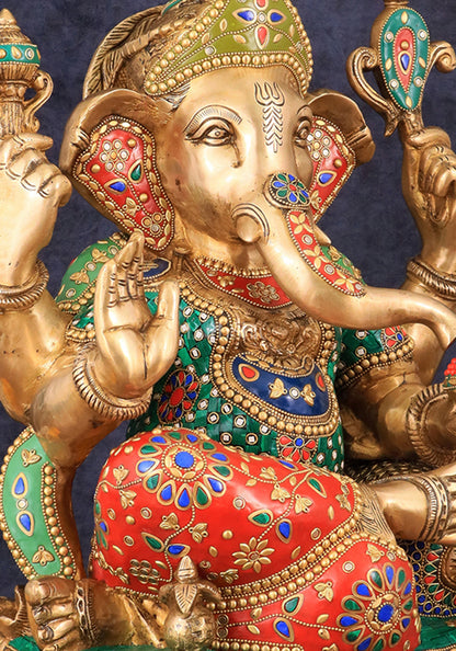 Brass Large Ganesha Statue - 18 Inch