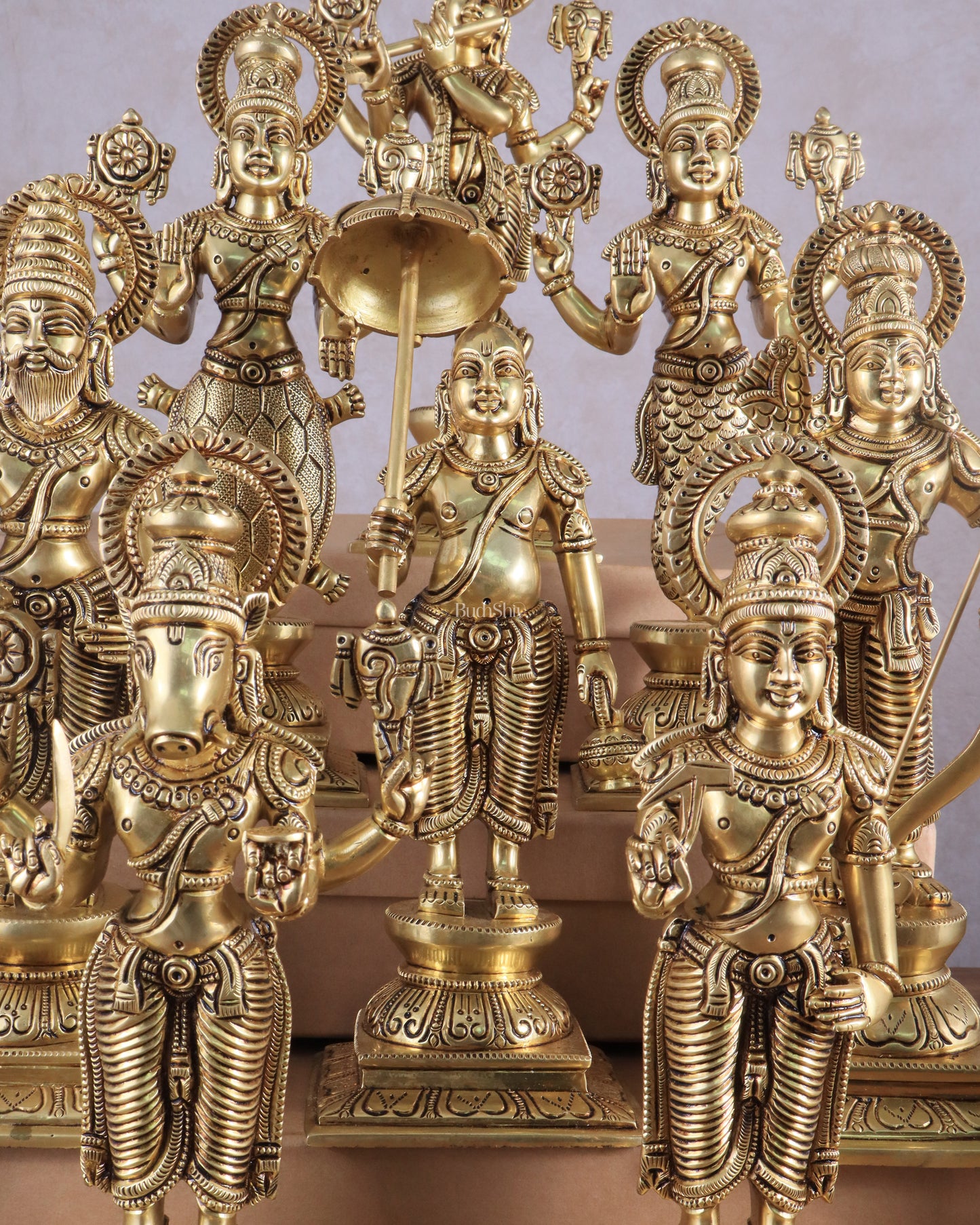 Brass Superfine Vishnu Dashavatar Set - 12 Inch Height