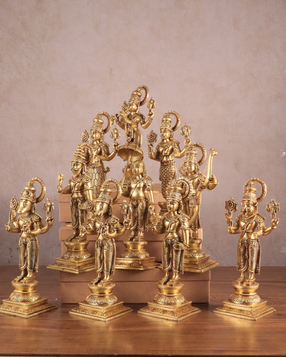 Brass Superfine Vishnu Dashavatar Set - 12 Inch Height