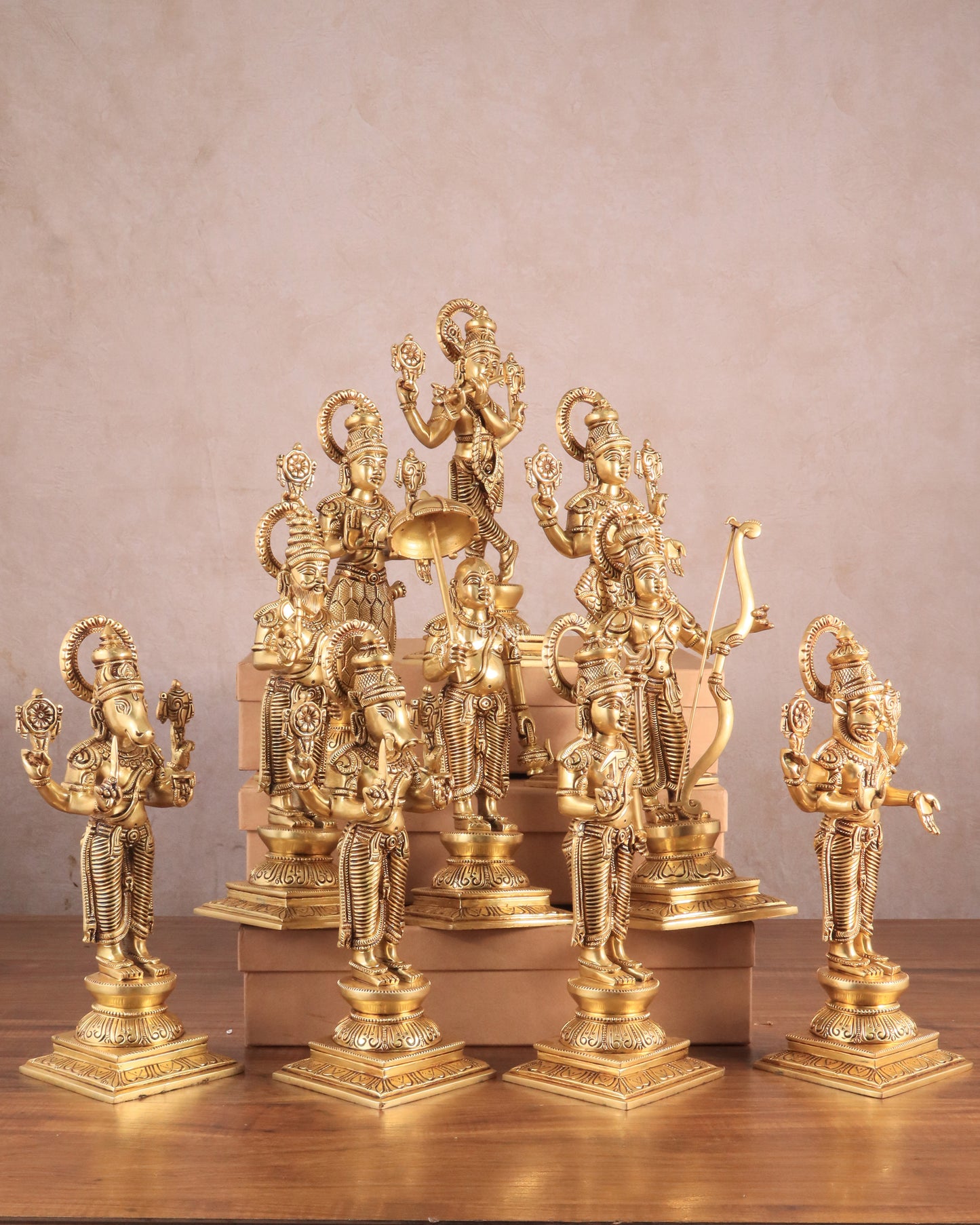 Brass Superfine Vishnu Dashavatar Set - 12 Inch Height