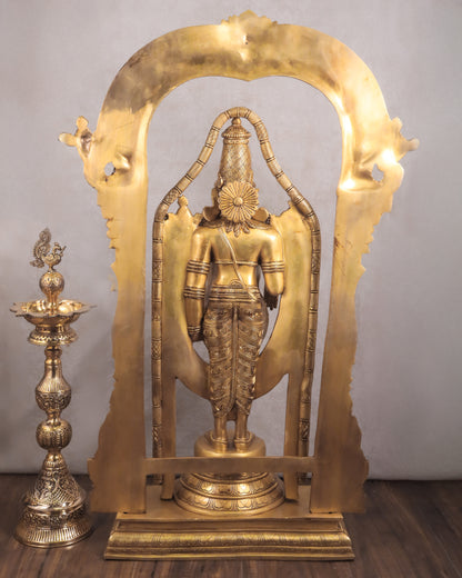 Pure Brass Tirupati Balaji Lord Venkateshwara Statue with Thiruvarchi - 40"