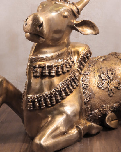 Brass Large Nandi Sculpture 34 inch