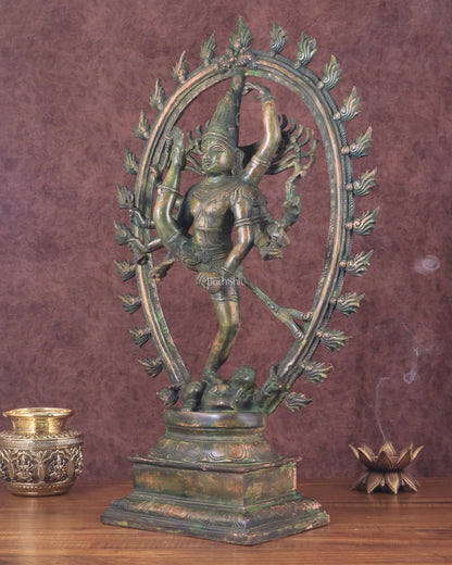 Vintage Brass Urdhava Tandava Nataraja Statue - 24.5 inch