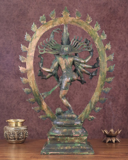 Vintage Brass Urdhava Tandava Nataraja Statue - 24.5 inch