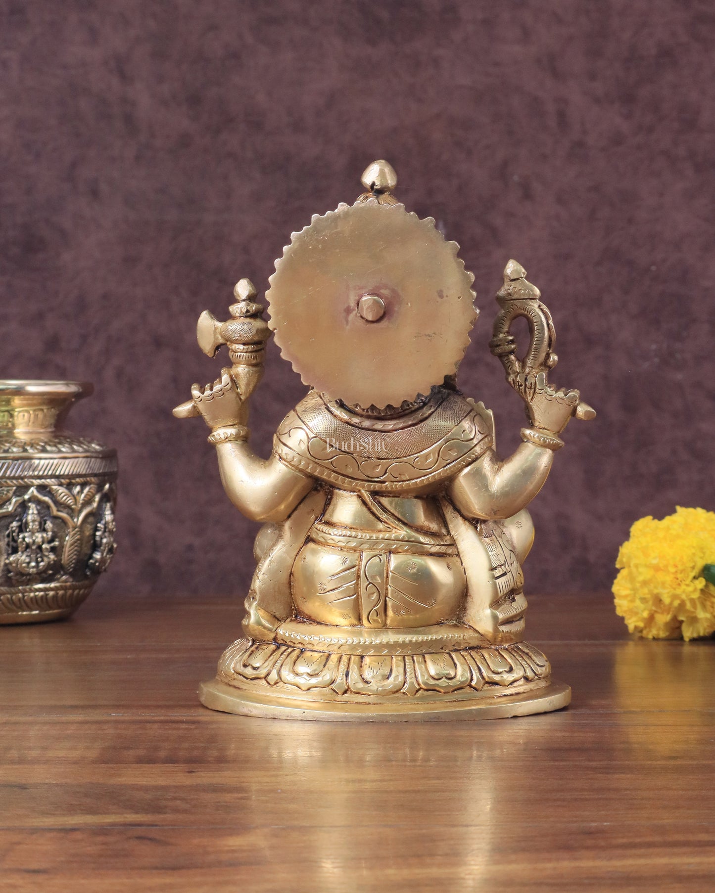 Pure Brass Ganesha Idol - 7.5" Height