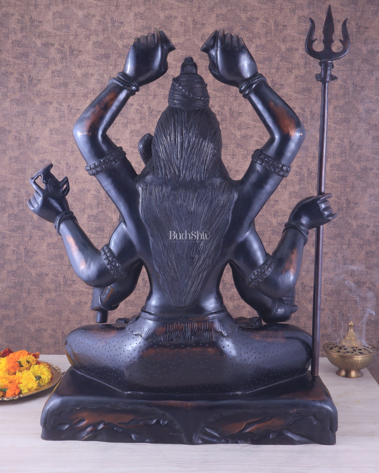 Six-Armed Shiva Statue | Superfine Brass 30 inch