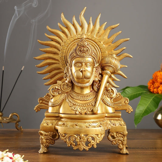 Brass Hanuman ji face statue  14" Height