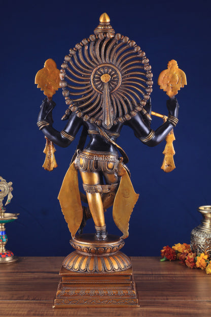 Brass Vishnu roopam Krishna Statue | Black | Height 24 Inch