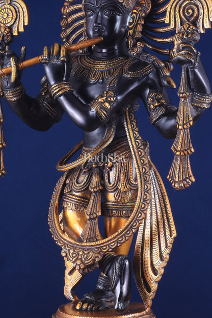 Brass Vishnu roopam Krishna Statue | Black | Height 24 Inch