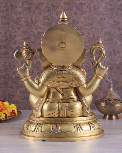 Brass Superfine Lord Ganesha Handcrafted Idol 13.5"