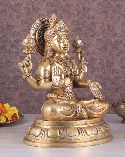 Pure Brass Handcrafted Lakshmi idol 14"