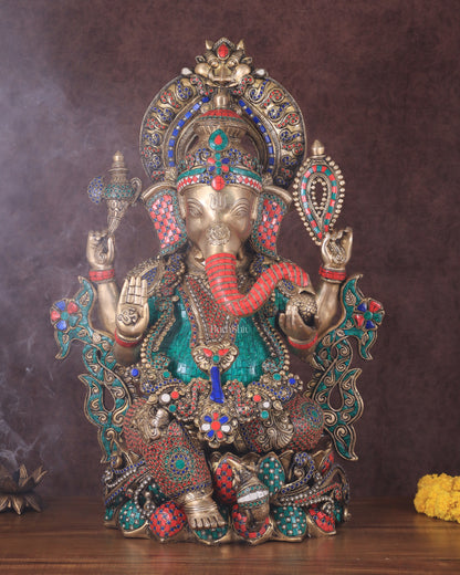 Ganesha Superfine Brass Large Sized Statue 30"