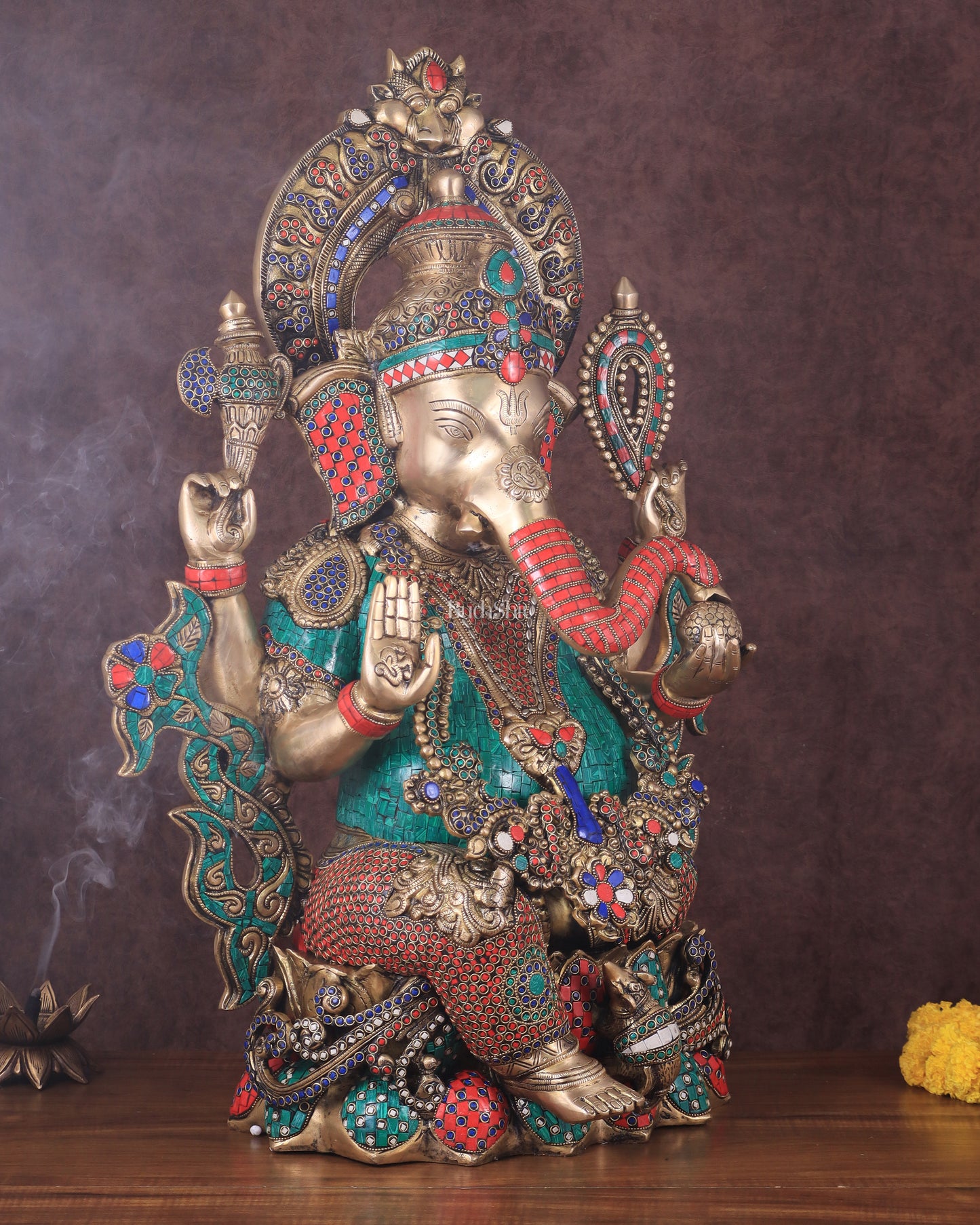 Ganesha Superfine Brass Large Sized Statue 30"