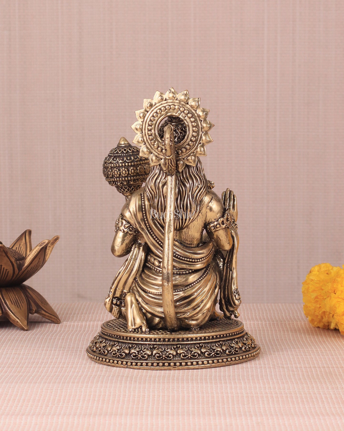 Pure Brass Intricately Crafted Hanuman 6.7 inch