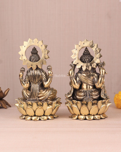 Ganesh Lakshmi Brass Superfine Idols - 8"