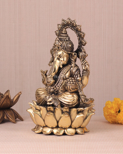 Brass Superfine Ganesh Idol - 8"