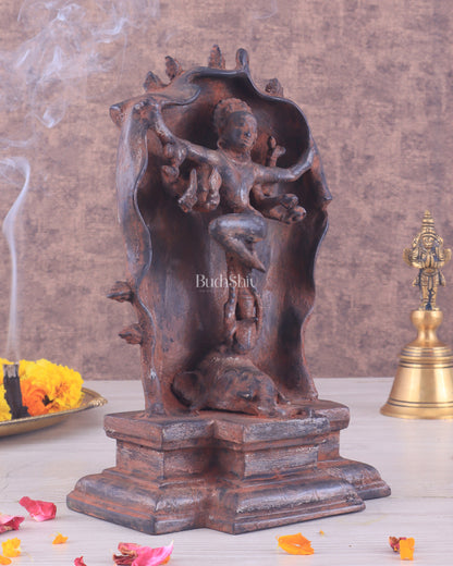 Pure Brass Gajasurasamhara Shiva Idol dancing shiva red mud patina