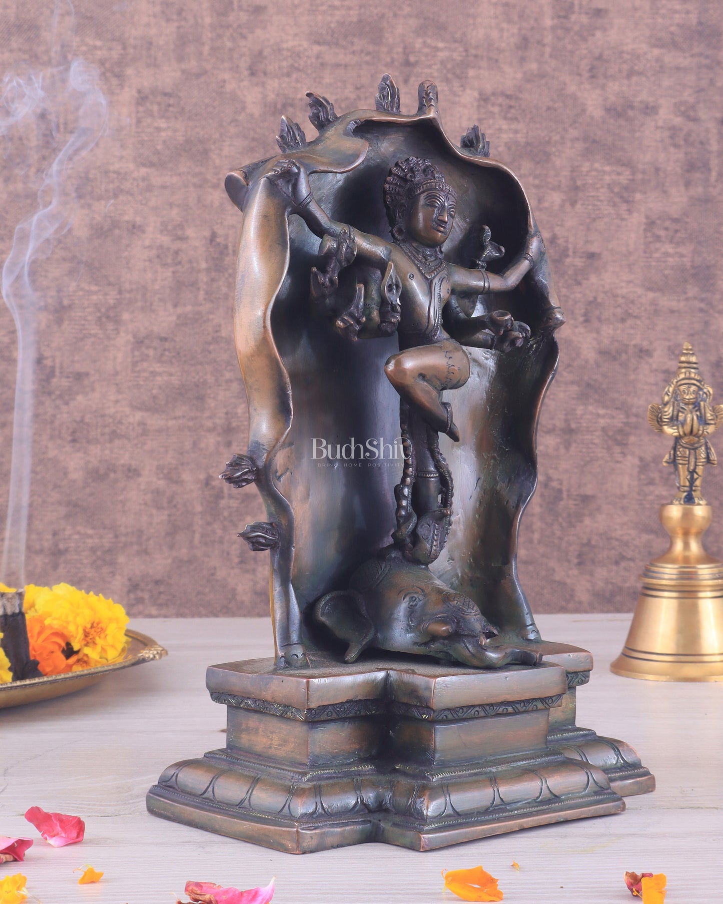 Pure Brass Gajasurasamhara Shiva Idol dancing shiva antique bronze tone