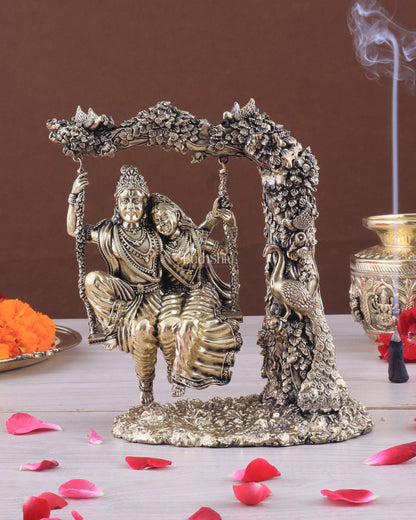 Unique Pure Brass Radha Krishna Intricate Superfine Swing 6"