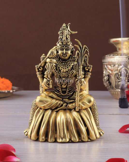 Brass Superfine Lalitadevi Rajarajeshwari Idol - 4 in Height golden tone