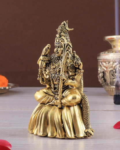 Brass Superfine Lalitadevi Rajarajeshwari Idol - 4 in Height golden tone