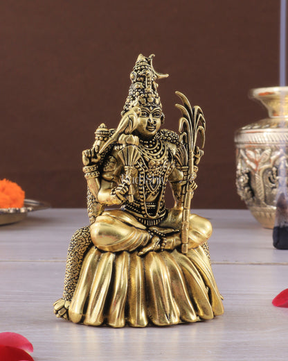 Brass Superfine Lalitadevi Rajarajeshwari Idol - 4 in Height golden tone