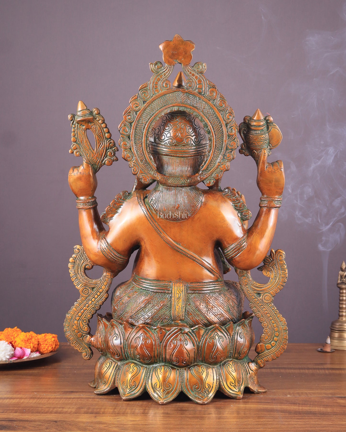 Ganesha Brass Idol 21 inches Vintage copper tone