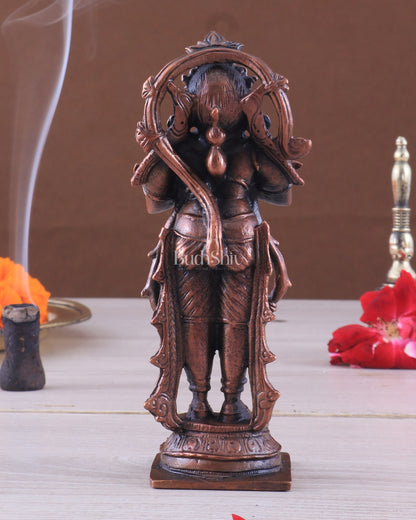 Pure Copper Anjaneya Standing Lord Hanuman in Anjali Namaskar Mudra 6"