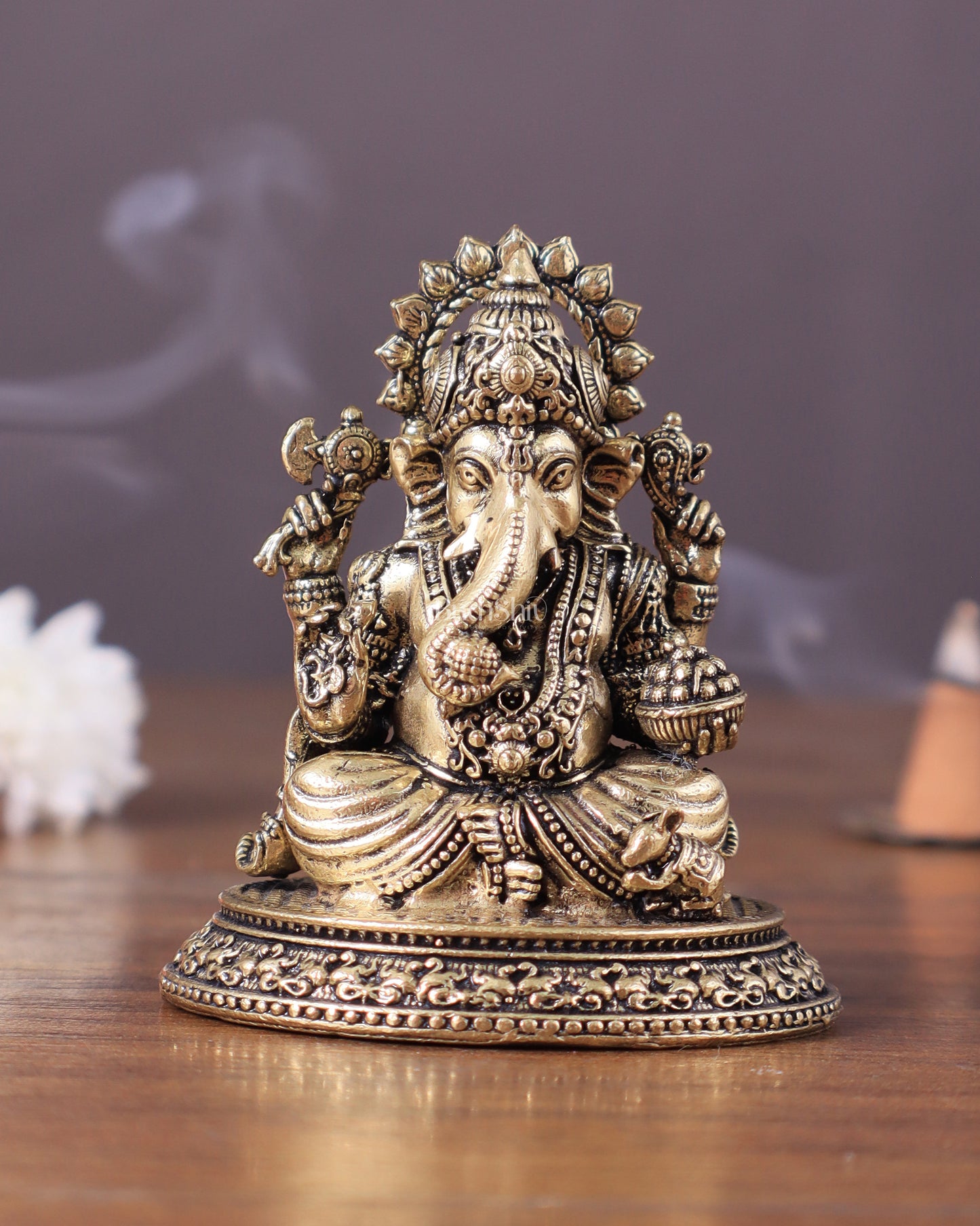 Pure Brass Ganesha superfine Idol 3"