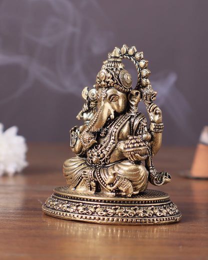 Pure Brass Ganesha superfine Idol 3"