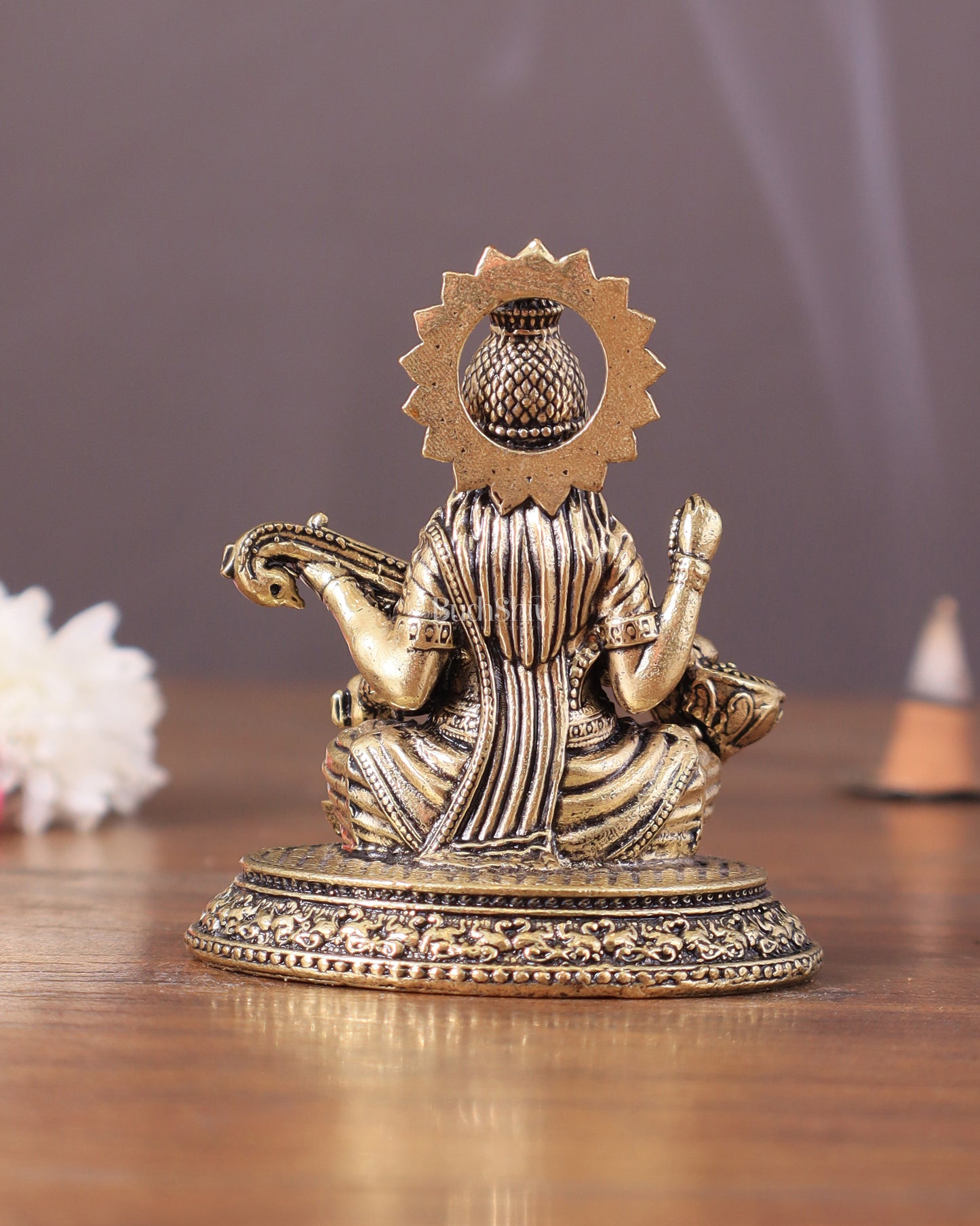 Pure Brass superfine Saraswati Idol 3"