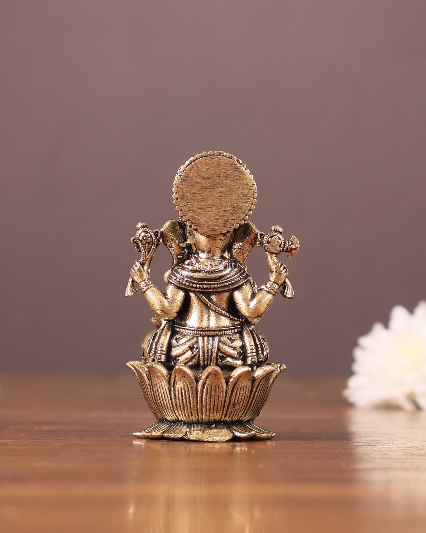 Pure Brass Superfine Small Ganesha Idol - 2.5" Tall