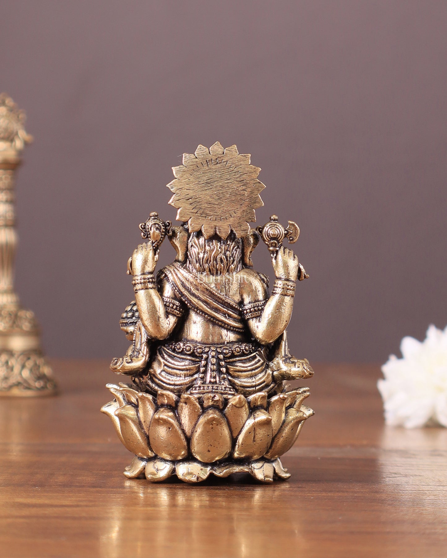 Pure Brass Intricate Superfine Ganesha Idol 3"