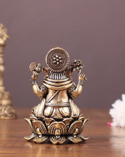 Pure Brass Lord Ganesha Idol Unique 3"