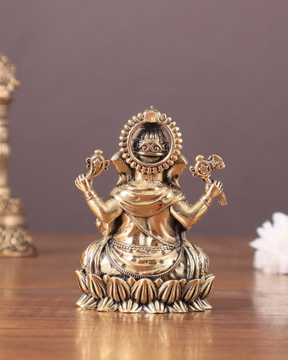 Pure brass Intricate Ganesha idol 3"