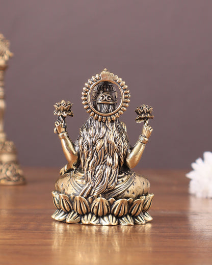 Pure brass superfine Goddess Lakshmi idol 3"