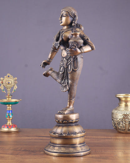 Vintage Brass Vishnu Mohini Avatar Sculpture 16.5"