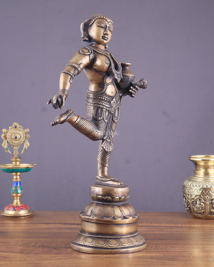 Vintage Brass Vishnu Mohini Avatar Sculpture 16.5"