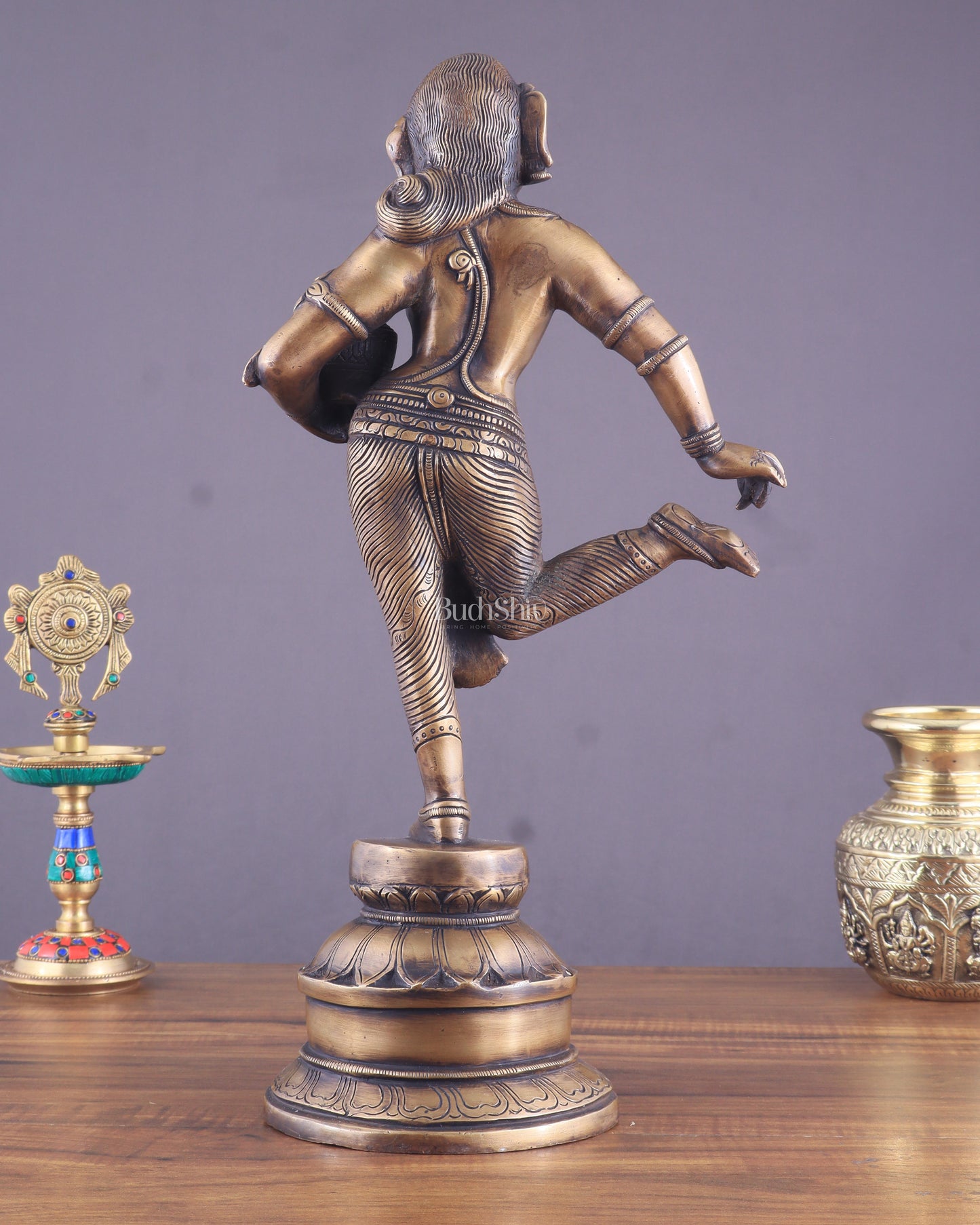 Vintage Brass Vishnu Mohini Avatar Sculpture 16.5"