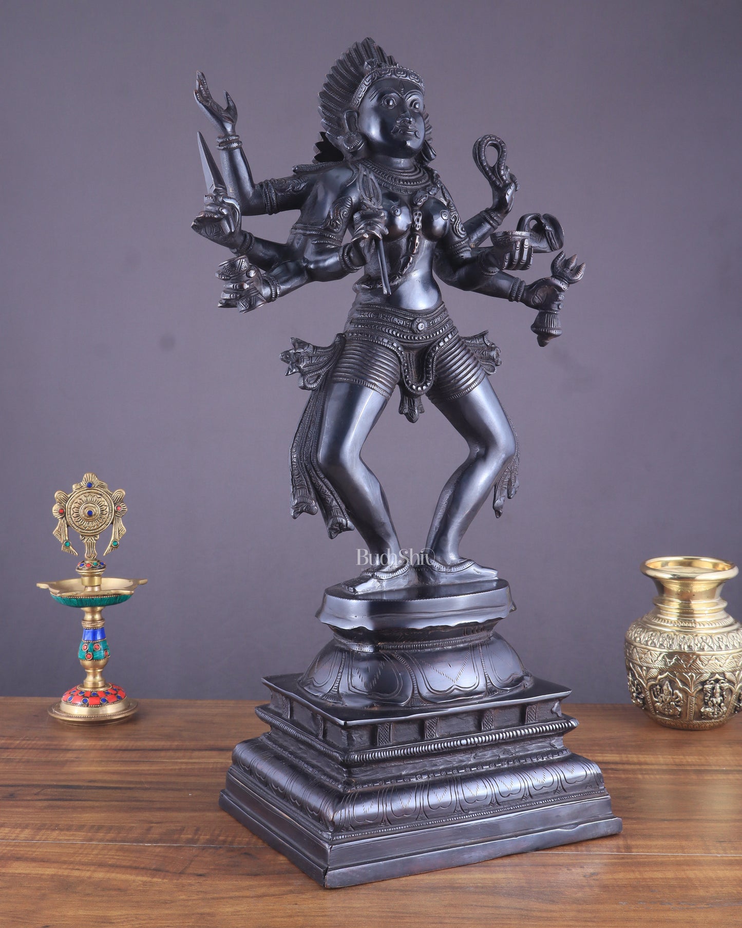 Brass Superfine Goddess Kali as Bhairavi statue 24"