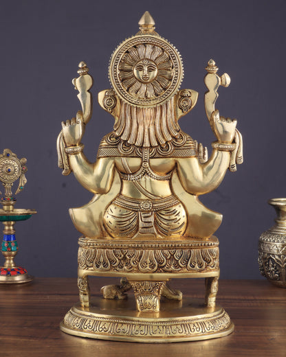 Brass Superfine Lord Ganesha Statue with Advanced Carvings - 15.5"