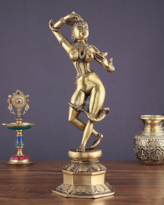 Brass Apsara Unique Sculpture – A Testament of Fertility 16"