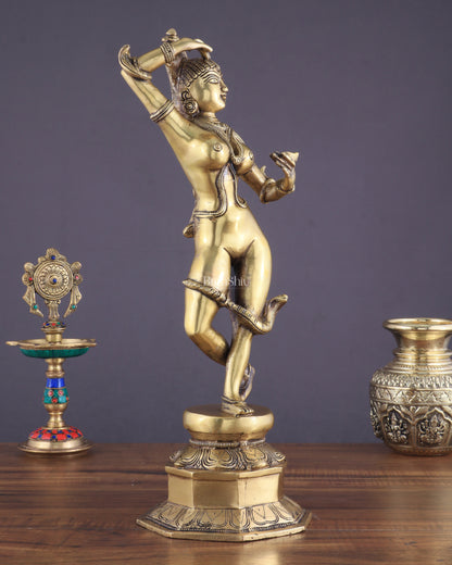 Brass Apsara Unique Sculpture – A Testament of Fertility 16"