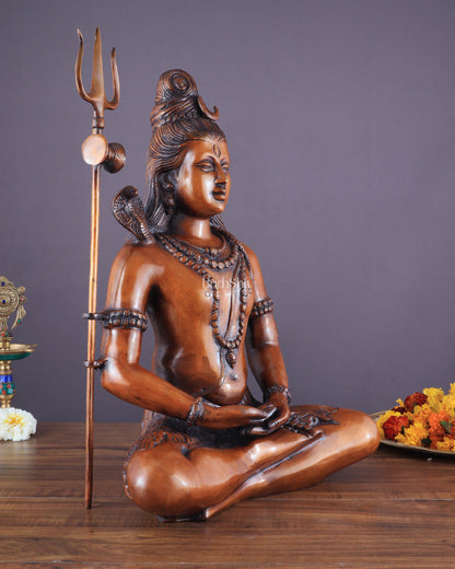 Brass Lord Shiva statue - Meditative Posture 20 inch