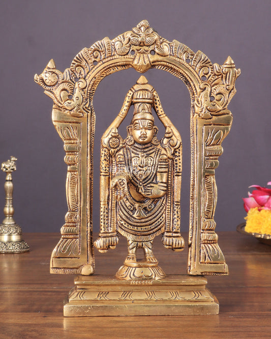 Brass Superfine Tirupati Balaji Lord Venkateshwara Swamy Idol | Height 6.5 inch