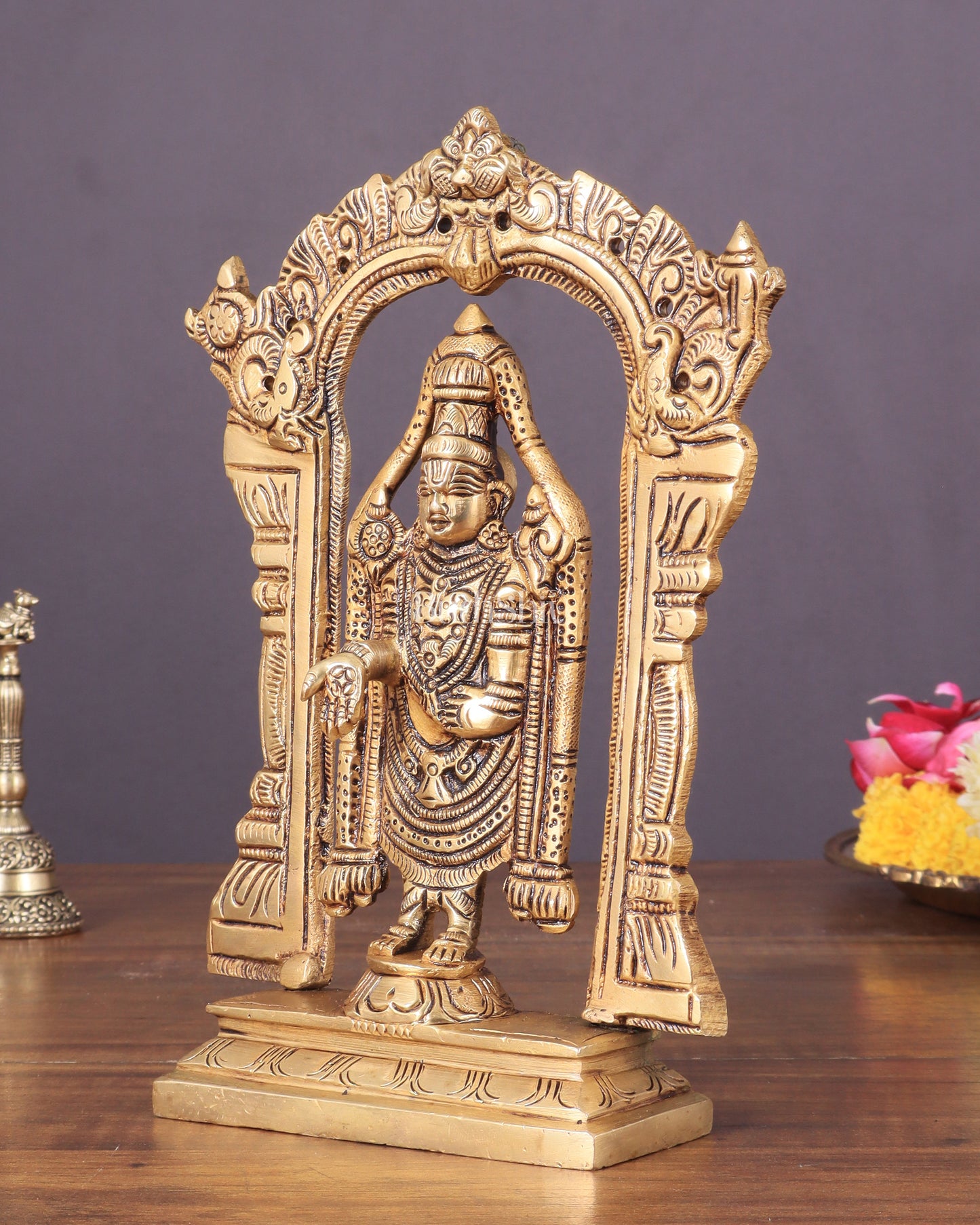 Brass Superfine Tirupati Balaji Lord Venkateshwara Swamy Idol | Height 6.5 inch