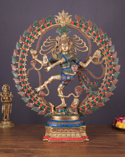 Exquisite Nataraja Brass Statue with OM - 25" Height